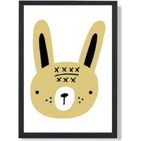 ARTZE Cute Yellow Rabbit Scandi Animal Framed Print SIZE: A3 with Black Frame | Size: A4