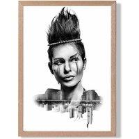 ARTZE Abstract & City Fashion Black & White Photo Framed Print SIZE: A4 with Oak Frame | Size: A3