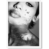 ARTZE Abstract & Forest Fashion Black & White Photo Framed Print SIZE: A3 with White Frame | Size: A4