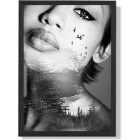 ARTZE Abstract & Forest Fashion Black & White Photo Framed Print SIZE: A3 with Black Frame