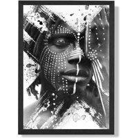 ARTZE Strong Man Fashion Black & White Photo Framed Print SIZE: A4 with Black Frame