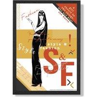 ARTZE Sketch Quotes Style & Fashion Framed Print SIZE: A4 with Black Frame in Yellow