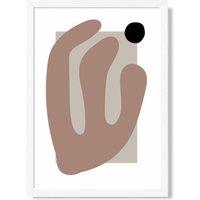 ARTZE Matisse Floral Cutout Brown & Beige Framed Print SIZE: A2 with White Frame | Size: A3