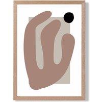 ARTZE Matisse Floral Cutout Brown & Beige Framed Print SIZE: A4 with Oak Frame | Size: A3