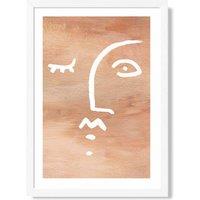 ARTZE Abstract Terracotta Face Framed Print SIZE: A2 with White Frame | Size: A3