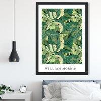 ARTZE William Morris Acanthus in Bright Green Art Print / Black Frame / SIZE: A2 | Size: A4