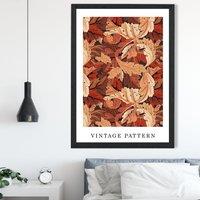 ARTZE William Morris Acanthus in Orange Art Print / Black Frame / SIZE: A4