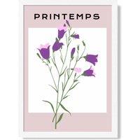 ARTZE Purple Wildflower Plant Flower Market Simplicity Framed Print SIZE: A4 with White Frame | Size: A3