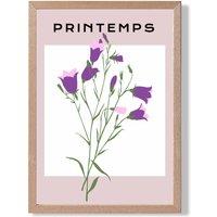 ARTZE Purple Wildflower Plant Flower Market Simplicity Framed Print SIZE: A2 with Oak Frame | Size: A3