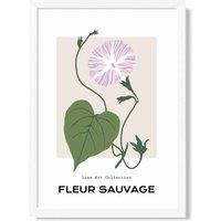 ARTZE Purple Glory Plant Flower Market Minimalist Framed Print SIZE: A4 with White Frame | Size: A3