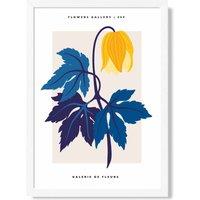 ARTZE Abstract Yellow & Blue Tulip Flower Market Gallery Framed Print SIZE: A3 with White Frame | Size: A4