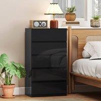 HOMCOM Bedroom Chest of Drawers, 5 Drawers Dresser, Drawer Unit, Black
