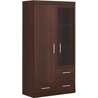 Furniture To Go Imperial 2 Door 3 Drawer Glazed Display Cabinet in Brown