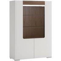 Furniture To Go Toronto Low Glazed 2 Door Display Cabinet with Internal Shelves (inc. Plexi Lighting) in White
