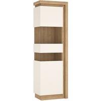 Furniture To Go Lyon Tall Narrow Display Cabinet (LHD) in White