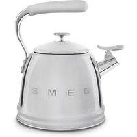 Smeg WKF01SS Whistling Kettle, 2.3 litres with Steam Whistle, Cool Touch Handle & Practical Spout, Stainless Steel in Metallics | Size: A