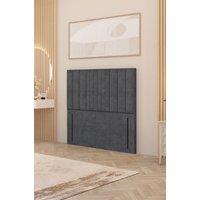 Somnior Alexas 54 Floor Standing Headboard Plush Velvet in Dark Grey | Size: Super King