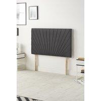 Somnior Platinum Plush Velvet 32 Upholstered Divan Bed Headboard in Black | Size: Single