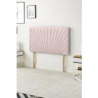 Somnior Platinum Plush Velvet 32" Upholstered Divan Bed Headboard in Pink | Size: Small Single