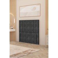 Somnior Alexas 54" Floor Standing Headboard Tweed Fabric in Charcoal | Size: Small Double