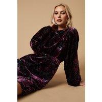 Oasis Women's Velvet Long Sleeve Mini Dress in Black | Size: 10