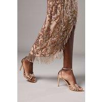 Coast Women's Wide Fit Tilda Faux Leather Lattice Front High Heel Sandals in Rose Gold | Size: 3