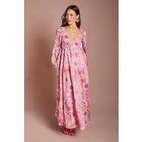 Coast Women's Printed Blouson Midi Dress in Pink | Size: 10