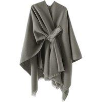 MODISHION Women's Embellished Detail Oversized Shawl in Grey