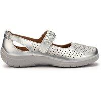 Hotter Women's 'Quake II' Classic Mary Janes in Metallic Silver | Size: 8