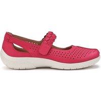 Hotter Women's Wide Fit 'Quake II' Classic Mary Janes in Bright Pink | Size: 7.5