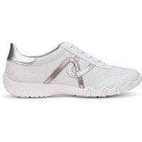 Hotter Women's Wide Fit 'Marianne' Leather Trainers in White | Size: 8