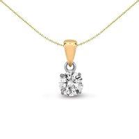 Jewelco London Women's 18ct Gold 0.5ct D/VS Lab Grown Diamond Solitaire Charm Pendant