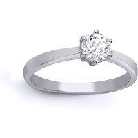 Jewelco London Women's 18ct White Gold 0.25ct D/VS Lab Grown Diamond Solitaire Ring 5mm in Silver | Size: X