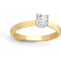 Jewelco London Women's 18ct Gold 0.5ct D/VS Lab Grown Diamond Solitaire Engagement Ring | Size: H