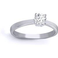 Jewelco London Women's 18ct White Gold 1.5ct D/VS Lab Grown Diamond Solitaire Ring in Silver | Size: K