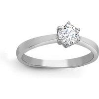 Jewelco London Women's Platinum 0.25ct D/VS Lab Grown Diamond Solitaire Engagement Ring in Silver | Size: G