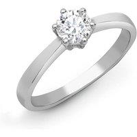 Jewelco London Women's Platinum 2ct D/VS Lab Grown Diamond Solitaire Engagement Ring in Silver | Size: j