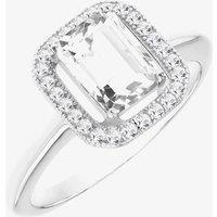 T.H.Baker Women's Silver Cubic Zirconia Halo Ring 8.84.8789 Q