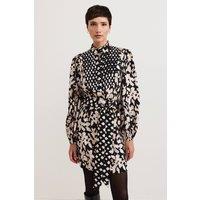 Phase Eight Women's Dolly Mandarin Collar Mini Shirt Dress in Black | Size: 12