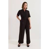 Phase Eight Women's Bloomfield Shirt-Style Jumpsuit in Black | Size: 24