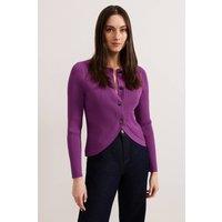 Phase Eight Women's Sharna Ribbed Button Cardigan in Grape | Size: Medium