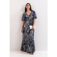 Phase Eight Women's Azale Filcoupe Maxi Dress in Dark Navy | Size: 22