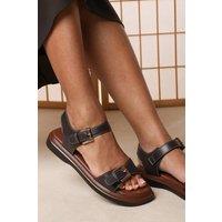 Where's That From Women's Circa Flatform Double Buckle Sandal in Dark Brown | Size: 5