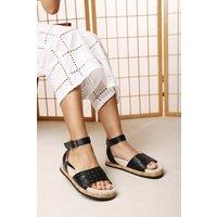 Where's That From Women's Bask Cutout Design Flatform Sandal in Black | Size: 7