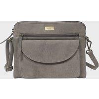 Assots London Women's 'JEAN' Distressed Vintage Real Leather Crossbody Bag in Grey
