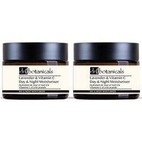 Dr. Botanicals Women's Lavender & Vitamin C Day & Night Moisturiser 50ml x 2 Duo Pack in White