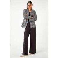 Roman Women's Animal Print Stretch Jacket in Grey | Size: 10