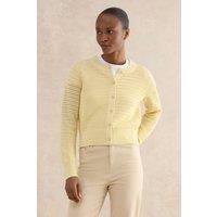 Hobbs London Women's Felicity Regular-Fit Cotton Cardigan in Lemon | Size: Large