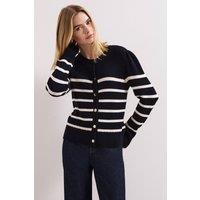 Phase Eight Women's Grace Button-Front Round Neck Cardigan in Dark Navy | Size: XS
