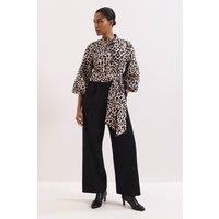 Phase Eight Women's Leopard Balloon-Sleeved Jumpsuit | Size: 12